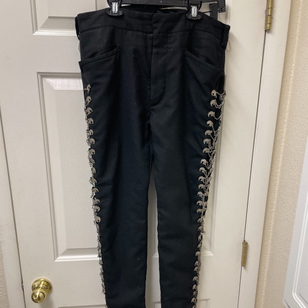 Black Jeans w/ Chain Detail